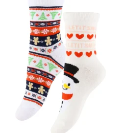 Kids Only Strømper - 2-pak - KogChristmas - Cloud Dancer/Snowman