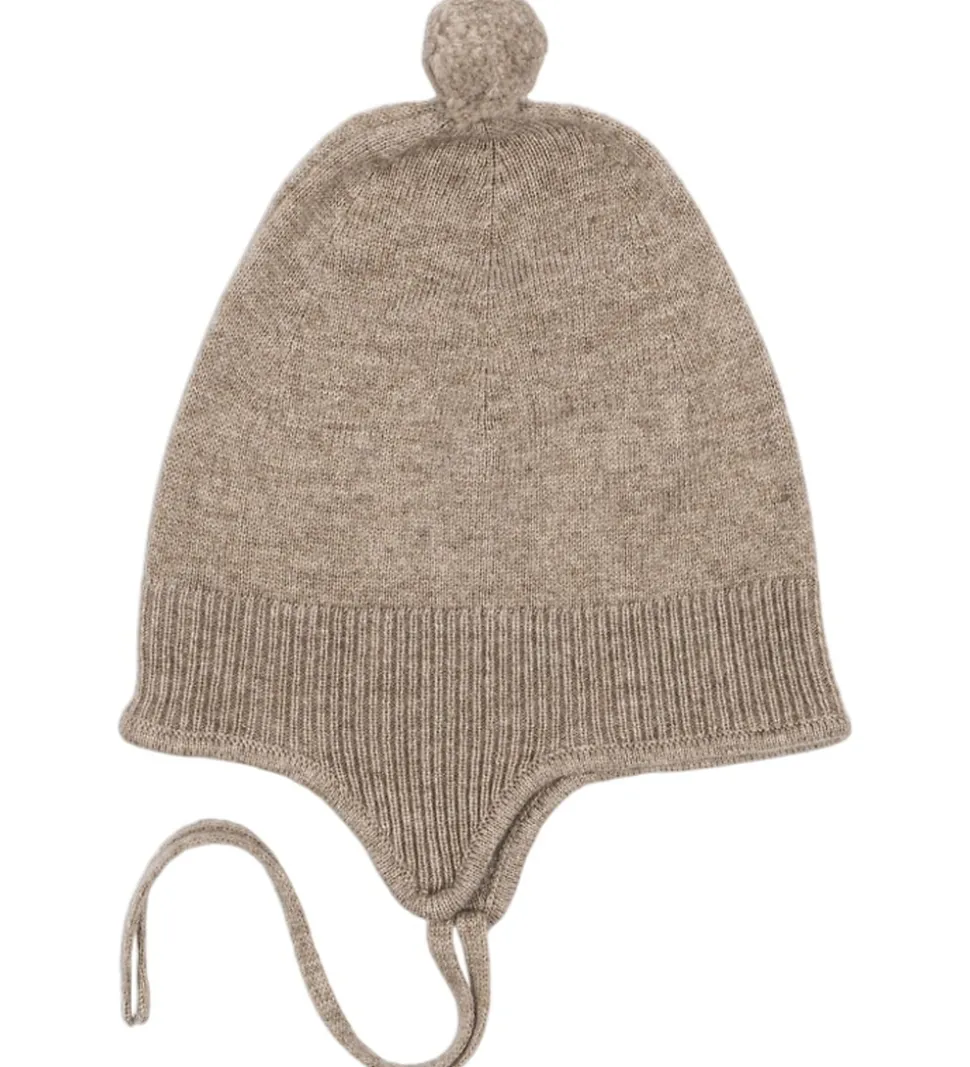 Konges Sløjd Babyhjelm - Uld - Strik - Mattou - Lysebrun