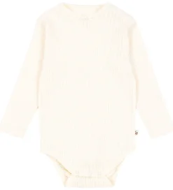 Konges Sløjd Body l/æ - Minnie - Buttercream m. Hulmønster