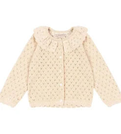 Konges Sløjd Cardigan - Strik - Buttercream m. Hulmønster