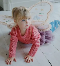 Konges Sløjd Cardigan - Uld- Strik - Isa - Pink m. Hulmønster