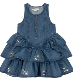 Konges Sløjd Kjole - Denim - Elba - Denim Blue m. Kirsebær