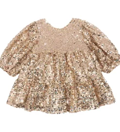 Konges Sløjd Kjole - Lila Sequins Bow - Gold Glitter