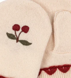 Konges Sløjd Luffer - Uld - Belou - Off White m. Kirsebær