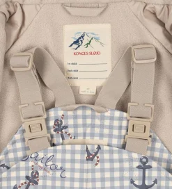 Konges Sløjd Regntøj m. Seler/Fleece - PU - Palme - Sailor Check