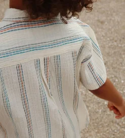 Konges Sløjd Skjorte K/Æ - Vincent - Antique White m. Striber