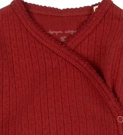 Konges Sløjd Slå-om Body l/æ - Minnie Newborn - Red Dahlia m. Hu