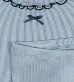 Konges Sløjd Sæt - Bluse/Leggings - Rib - Rivi - Blue Fog