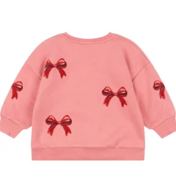 Konges Sløjd Sweatshirt - Lou Bow - Strawberry Ice m. Sløjfer
