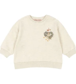 Konges Sløjd Sweatshirt - Loupy Lou - Off White Melange m. Engle