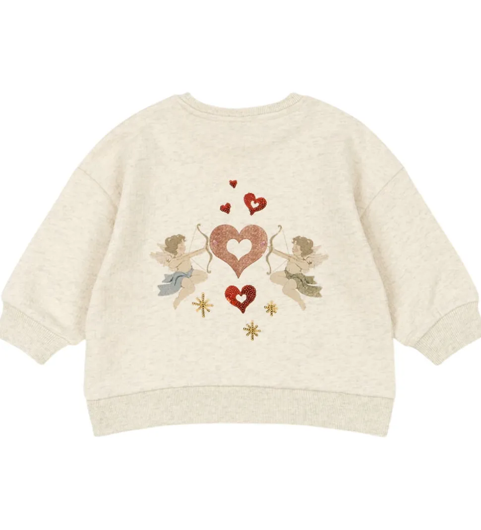 Konges Sløjd Sweatshirt - Loupy Lou - Off White Melange m. Engle