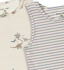 Konges Sløjd Undertrøjer - 2-pak - Gots - Kubi/Stripe Bluie