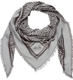 Lala Berlin Tørklæde - Triangle Tilda - Swoosh Light Blue/Brown