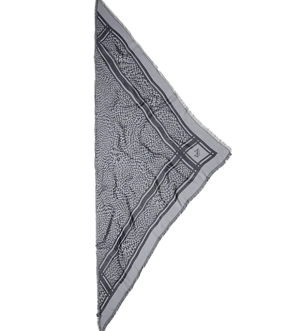 Lala Berlin Tørklæde - Triangle Tilda - Swoosh Black/White