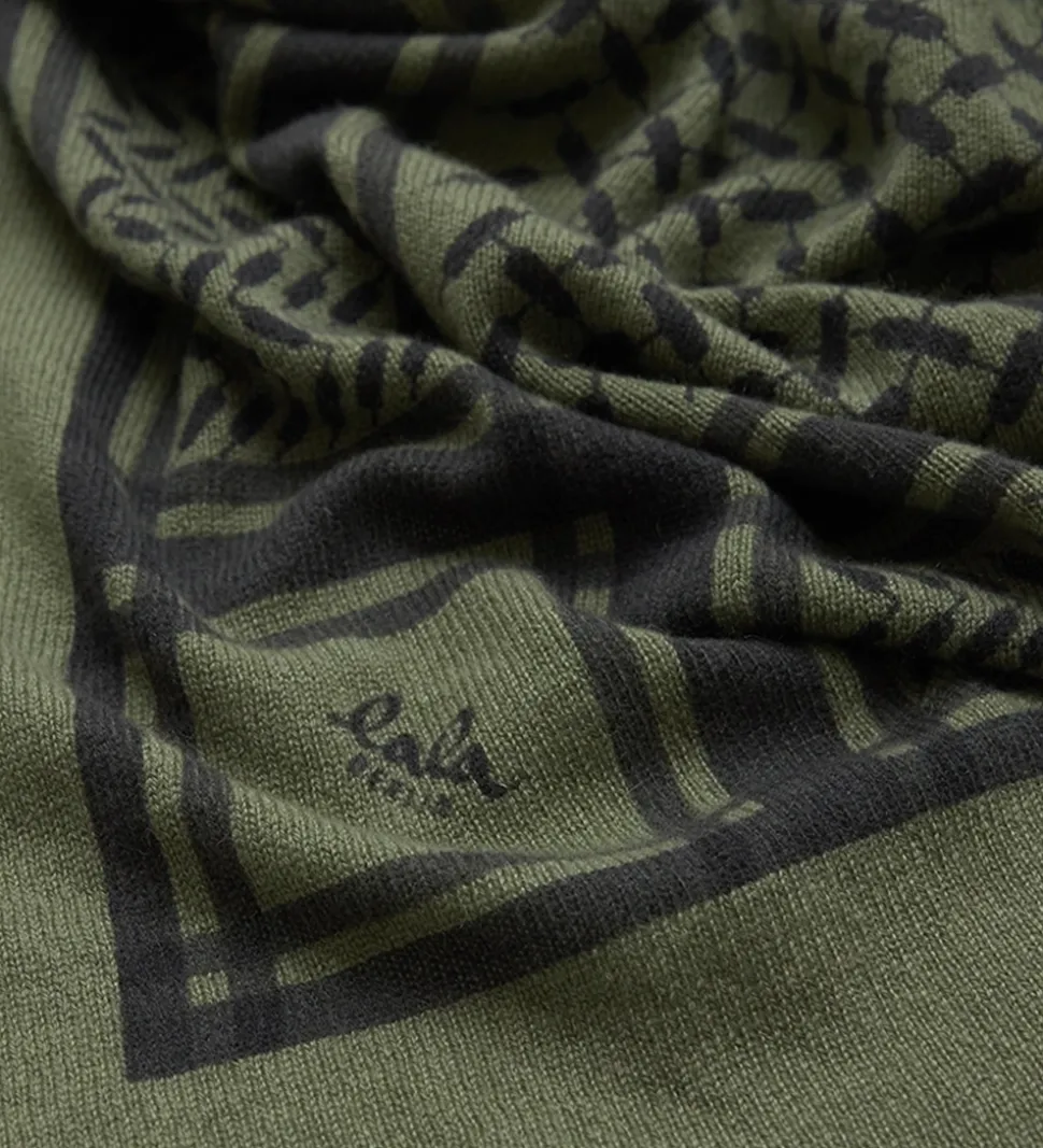 LaLa Berlin Tørklæde - 162x85 - Triangle Trinity - Moss/Asphalt