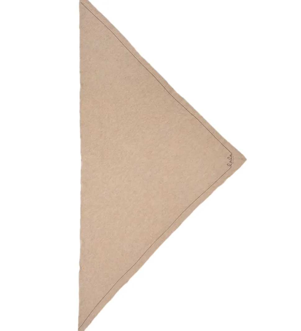 Lala Berlin Tørklæde - 162x85 - Triangle Solid Logo M - Dune Bei