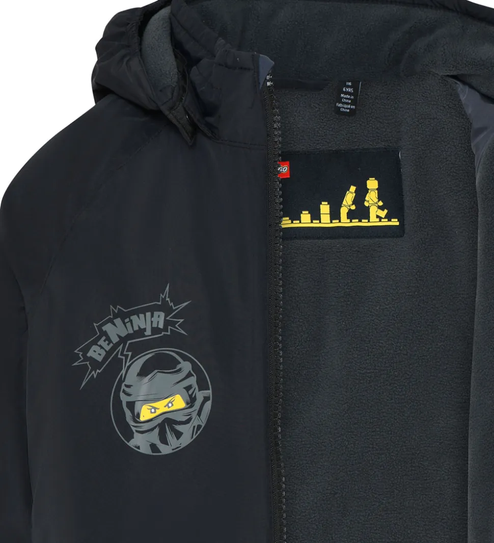 LEGO® Ninjago Vinterjakke - LWJesse 607 - Sort m. Print