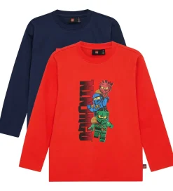LEGO® Wear Ninjago Bluse - 2-Pak - LwTaffy - Blå/Rød