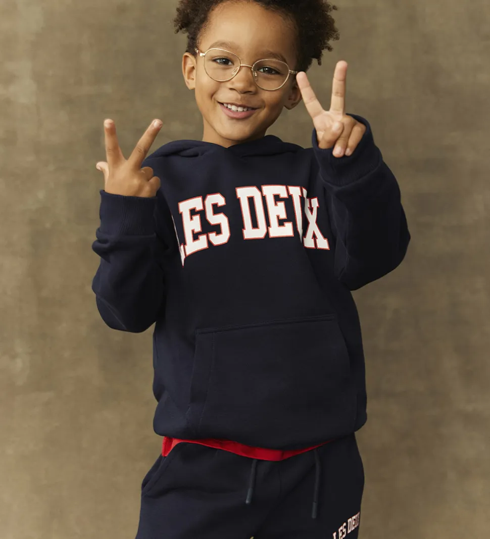 Les Deux Hættetrøje - Aidan - Dark Navy Blue m. Logo