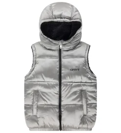 Levis Dynevest m. Fleece - Vendbar - Sølv/Sort