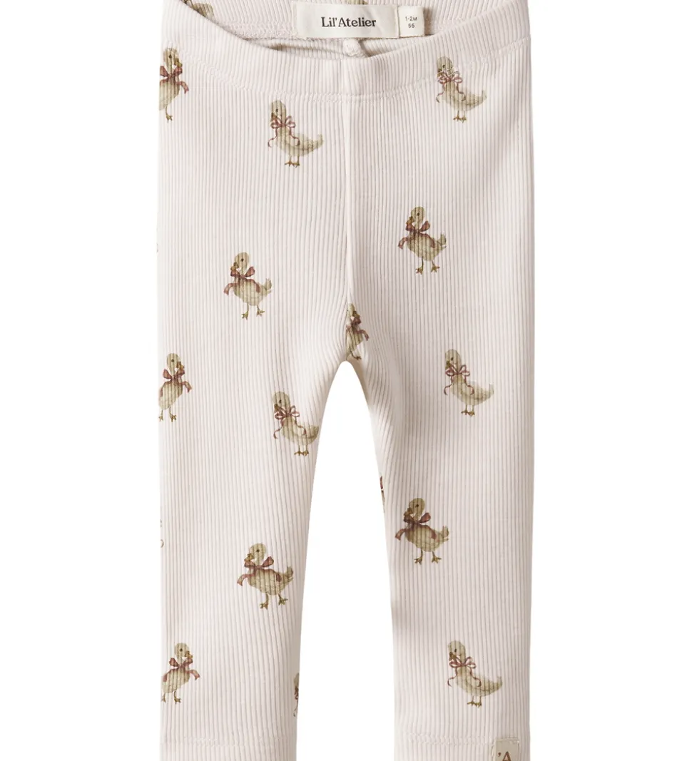 Lil' Atelier Leggings - Rib - NbfLavo - Almost Mauve/Goose