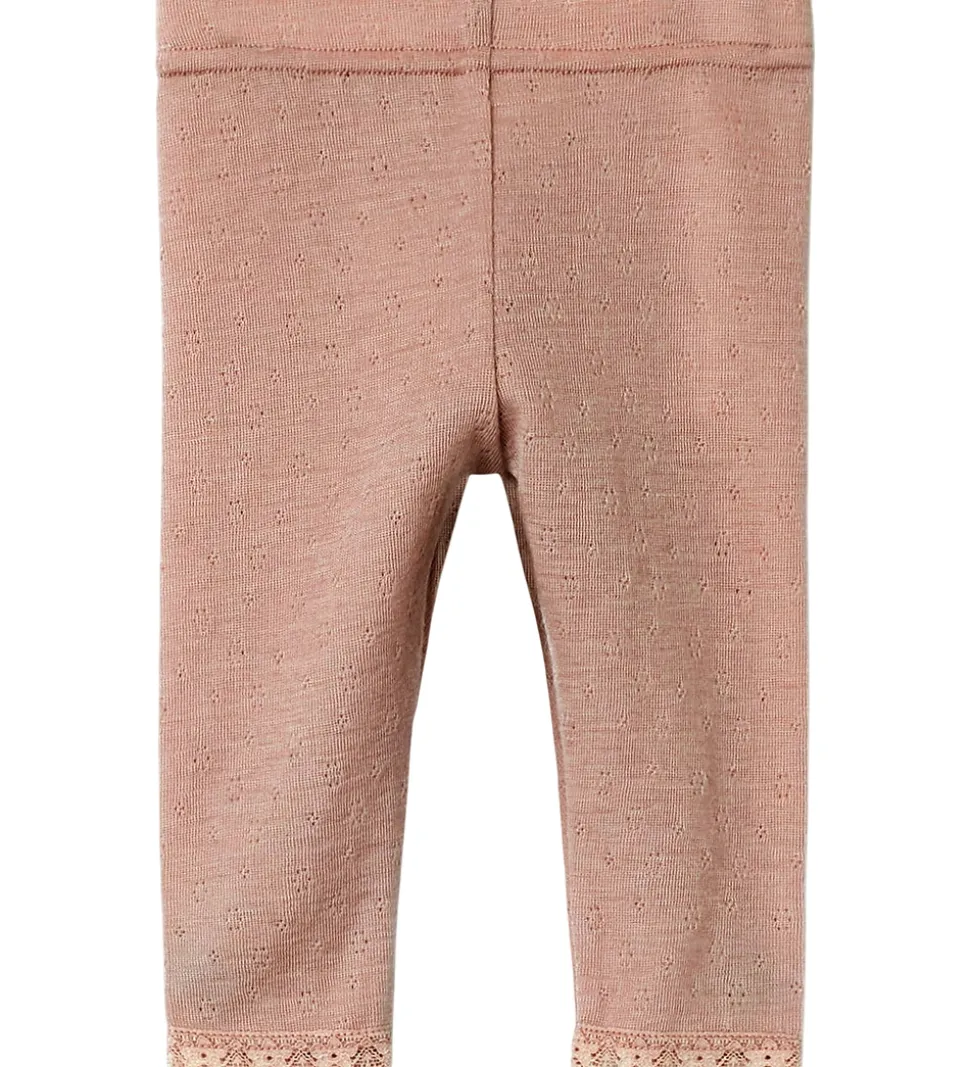 Lil' Atelier leggings - Uld - NbfNoel - Roebuck m. Hulmønster