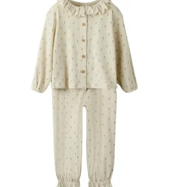 Lil' Atelier Nattøj - 2-delt - Rib - NmfGago - Turtledove/Floral