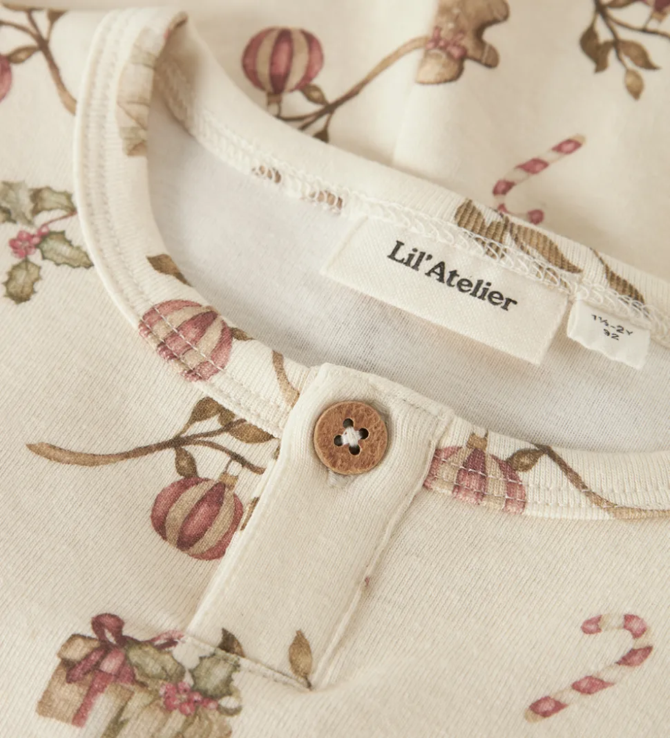 Lil Atelier Nattøj - NmnLayo - Turtledove/Christmas