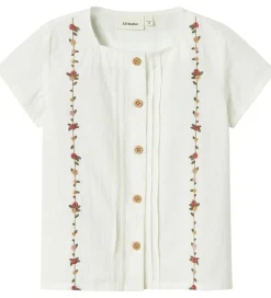 Lil' Atelier Skjorte - NmfJolene - Coconut Milk m. Blomster
