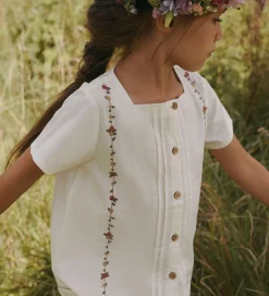 Lil' Atelier Skjorte - NmfJolene - Coconut Milk m. Blomster