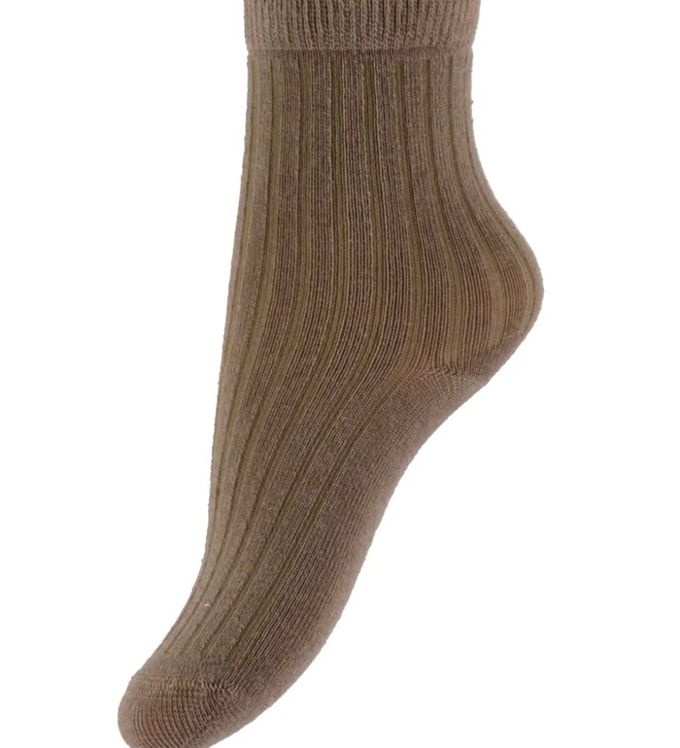 Lil Atelier Strømper - Rib - Uld - NmnRakel - Tigers Eye/MELANGE