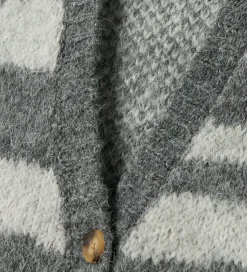 LMTD Cardigan - NlfNulos - Kort Strik - Dark Grey Melange