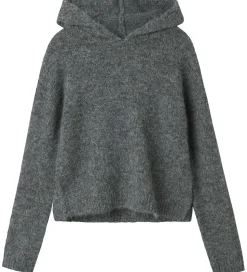 LMTD Hættetrøje - Strik - NlfNulo - Dark Grey Melange