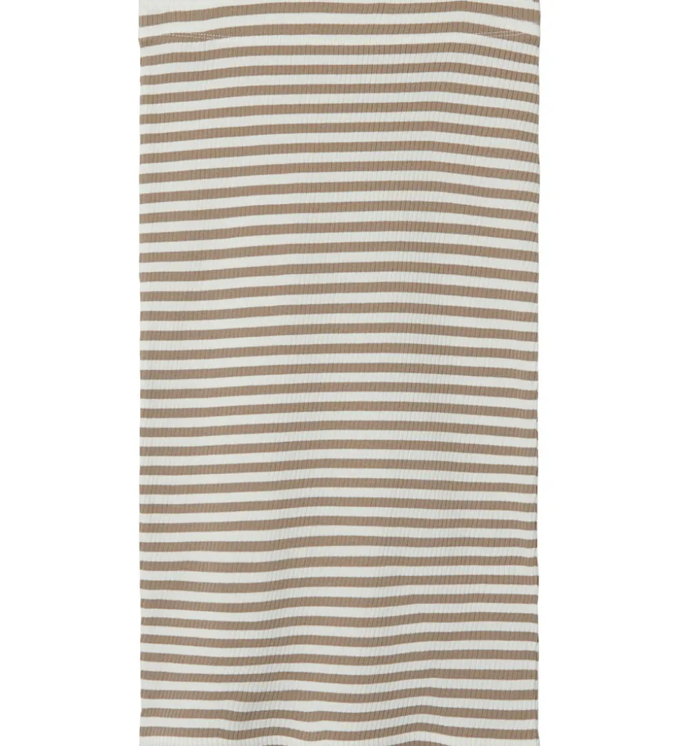 LMTD Nederdel - NlfDallas - Rib - Mocha Meringue/WHITE STRIPES
