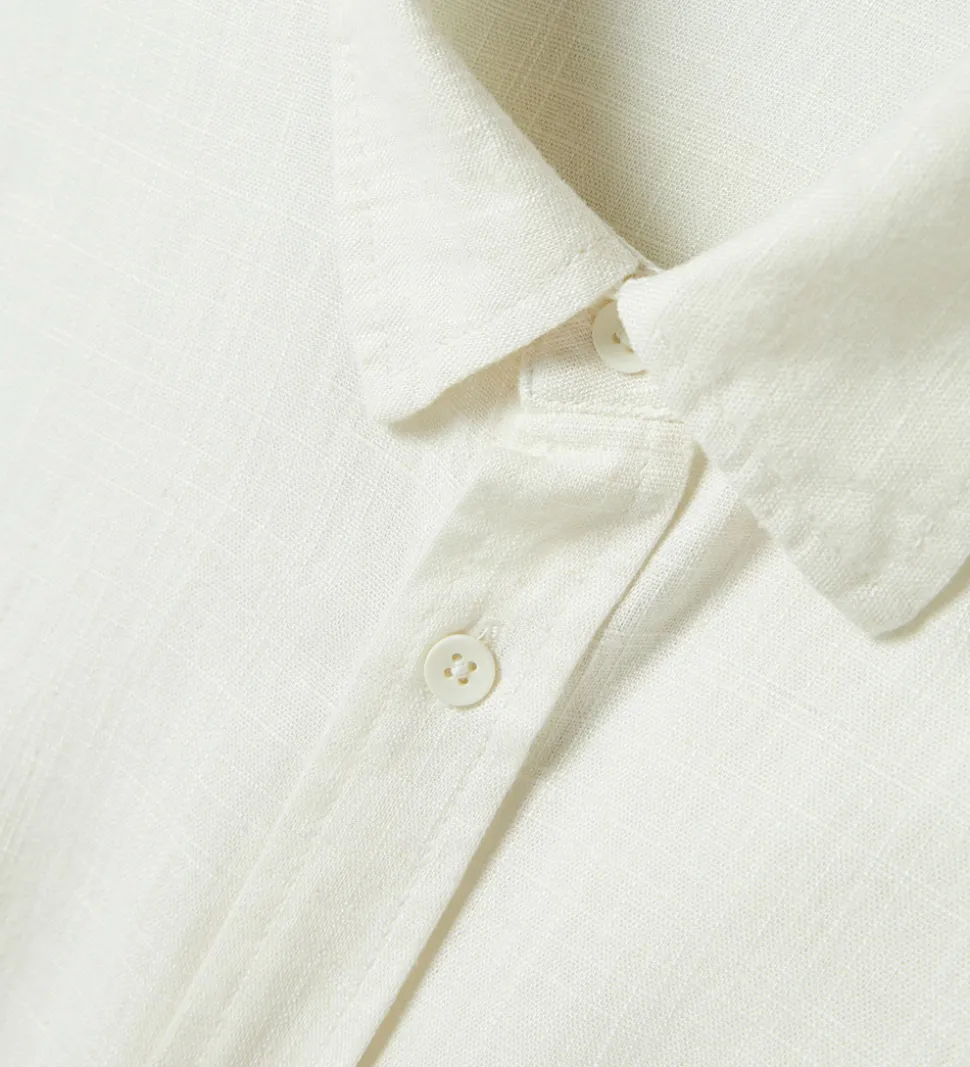 LMTD Skjorte - NlnFinen - Viskose/Hør - White Alssum