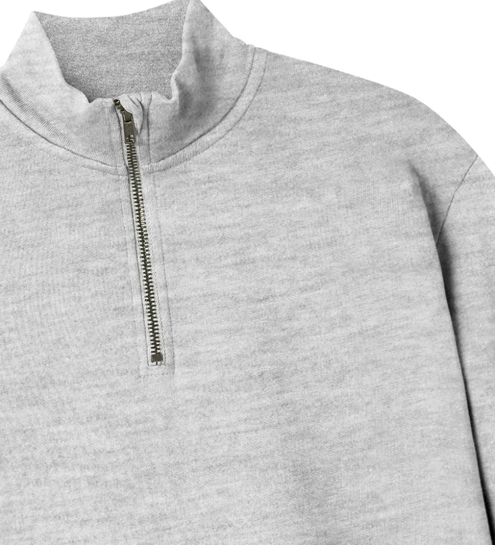 LMTD Sweatshirt - Noos - NlnNizu - Halv Lynlås - Light Grey Mela