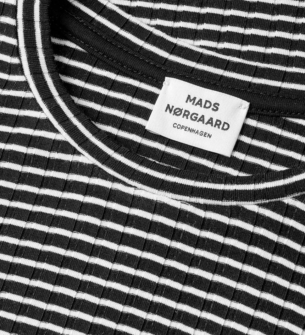 Mads Nørgaard Bluse - Rib - Viskose - Talika - Black/Vanilla Ice