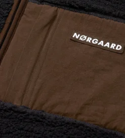 Mads Nørgaard Fleecejakke - Teddy - Jeffo - Jet Black m. Brun