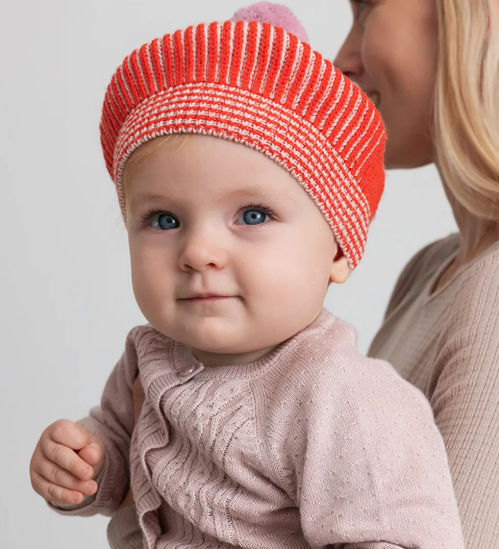 MarMar Baret - Strik - Uld/Bomuld - Alexo - Tomato Stripe