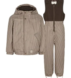 MarMar Regntøj m Fleece - PU - Obo - Brown Stripe