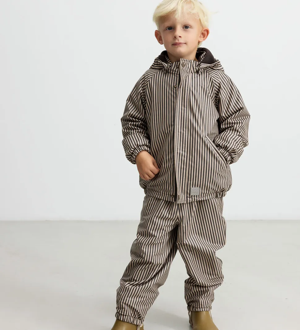 MarMar Regntøj m Fleece - PU - Obo - Brown Stripe