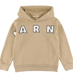 Marni Hættetrøje - Cardboard Beige m. Logo