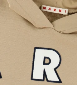 Marni Hættetrøje - Cardboard Beige m. Logo