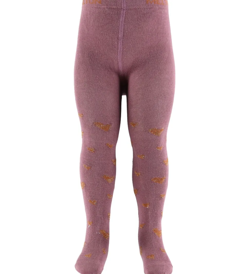 Melton Strømpebukser - Hearts Tights - Grape Shake