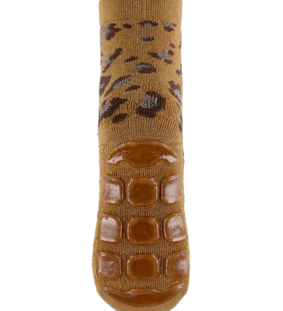 Melton Strømper - ABS - Leopard - Biscuit