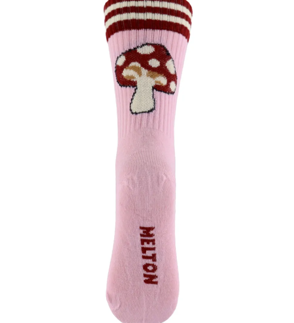 Melton Strømper - Mushroom - Pink Necter