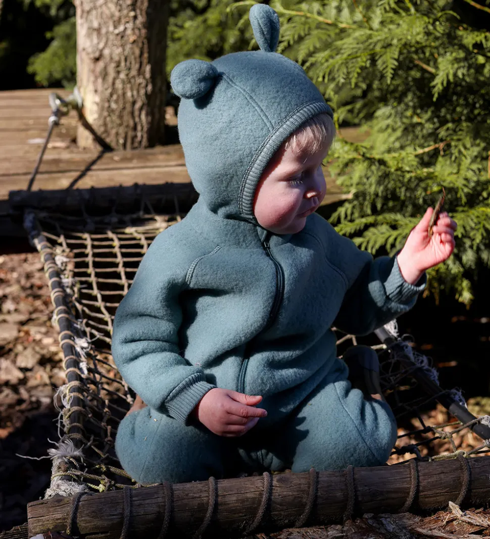 Mikk-Line Elefanthue - Uld - 1-lags - Balsam Green m. Ører