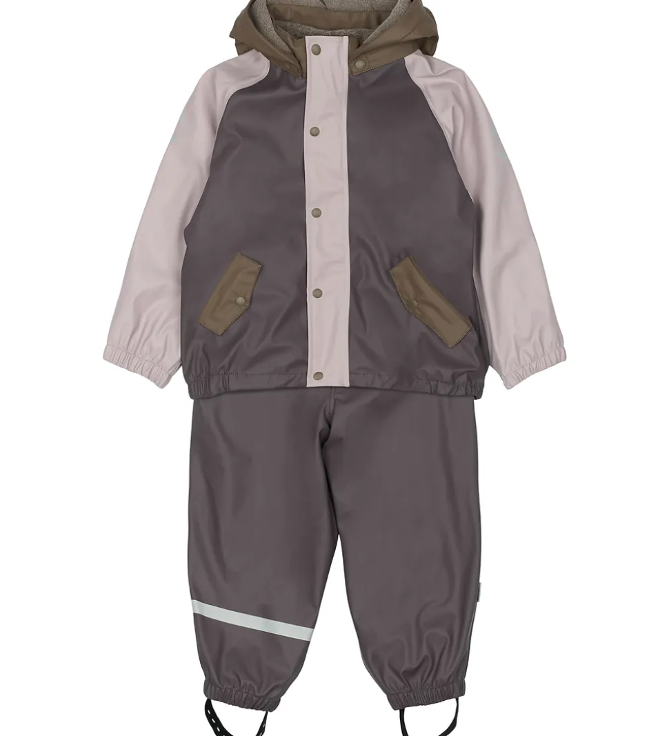 Mikk-Line Regntøj m. Fleece/Seler - PU - 3i1 - Sparrow
