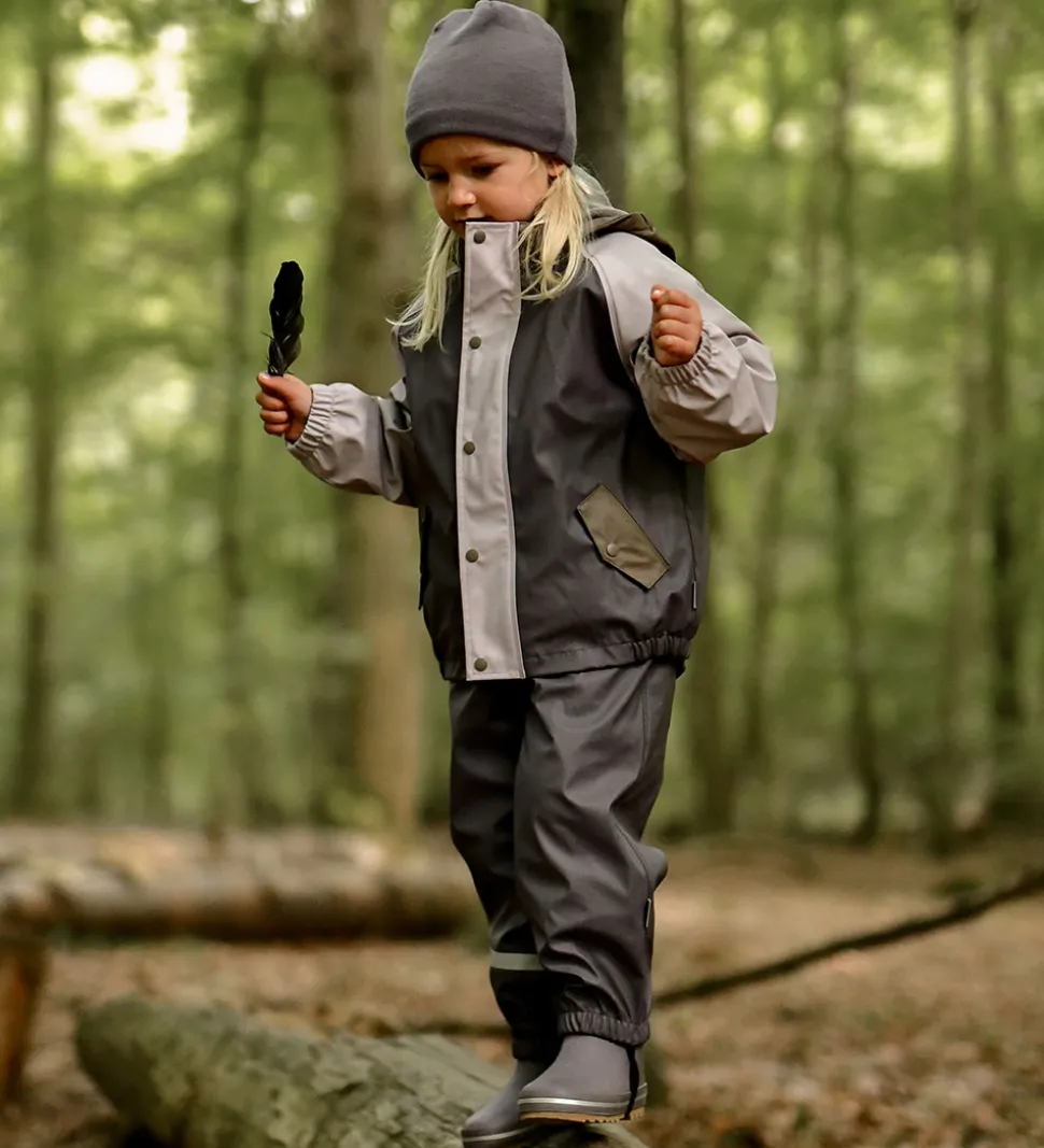 Mikk-Line Regntøj m. Fleece/Seler - PU - 3i1 - Sparrow