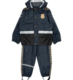 Mikk-Line Regntøj m. Seler - PU - Blue Nights m. Politi